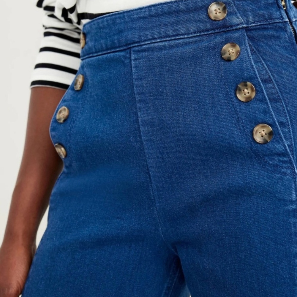 New High-Waisted Blue Button-Detail Pants old navy size 12